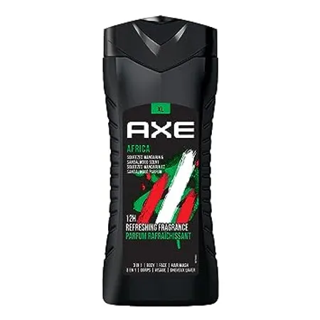 Axe Africa 3 In 1 Body Face Hair Wash for Men Long Lasting Refreshing Mandarin Sandalwood Fragrance for Up To 12hrs Removes Odor Bacteria No Parabens Dermatologically Tested 400ml