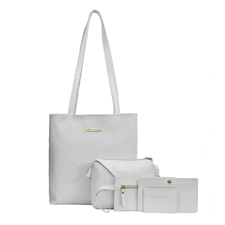 Bagsy Malone Women s Vegan Leather Stylish Tote Bag Pack of 5 Ladies Purse Handbag