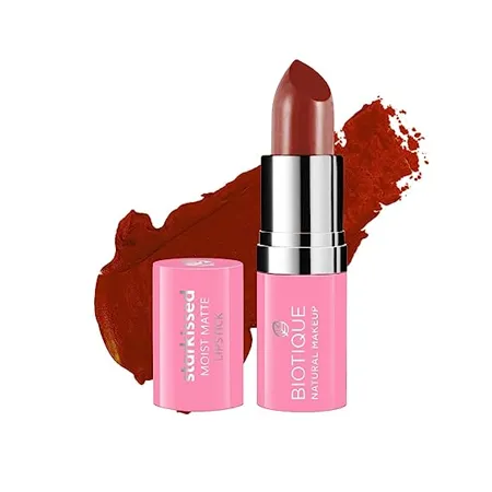 Biotique Natural Makeup Starkissed Moist Matte Lipstick Sea of Poppies