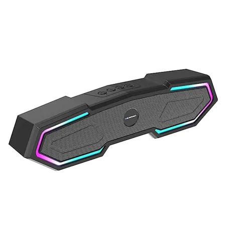 Blaupunkt Newly Launched SBA15 Gaming 16W Bluetooth Soundbar with 1200 mAh Battery I Gaming RGB Lights I TurboVolt Charging I AUX Bluetooth USB TWS I BT Speaker for TV Mobile PC Laptops Black 