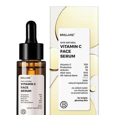 Brillare 10 Vitamin C Serum Bright Glowing Skin with Probiotics Aloe Vera 100 Natural Face Serum