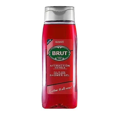 Brut Attraction ALL IN ONE Shower gel for Hair Body Body Wash for Men Authentic Fragrance 500ml