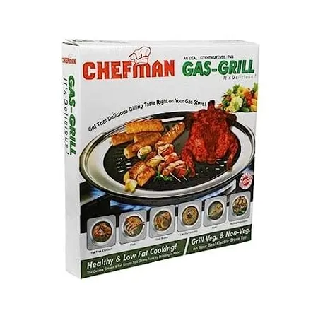 CHEFMAN Gas Grill Indoor Smokeless Barbeque Non Stick Coating Grill Black