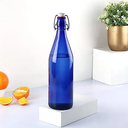 Cello Aquaria Plus Glass Water Bottle Light Weight Clear 1000 ml Purple