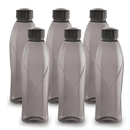 Cello Texas Plastic Pet Bottle 1 Litre Set of 6 Black