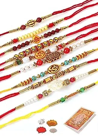 Chocozone Multicolor Combo of 10 Dora Rakhi Set for Men with Roli Chawal Rakhi for Brother