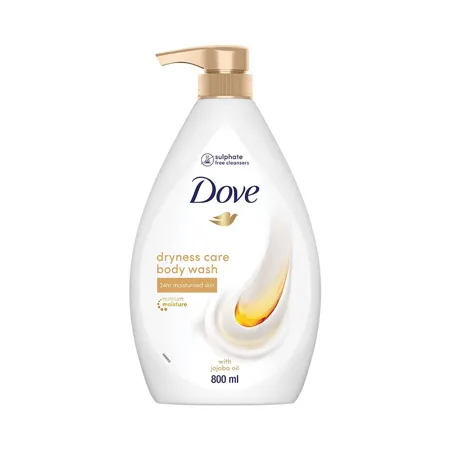 Dove Dryness Care Bodywash infused with Jojoba Oil to deeply nourish your skin 100 gentle cleansers paraben free sulphate free cleansers 100 plant based moisturisers 800ml