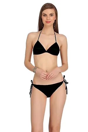Fashion Comfortz Women S Girls Satin Nylon Spandex Sexy Bra Sexy Panty Non Padded Bikini Swimwear Lingerie Set Women S Girls Ladies Undergarments Sexy Lingerie Beach Innerwear for Women Girls Ladies