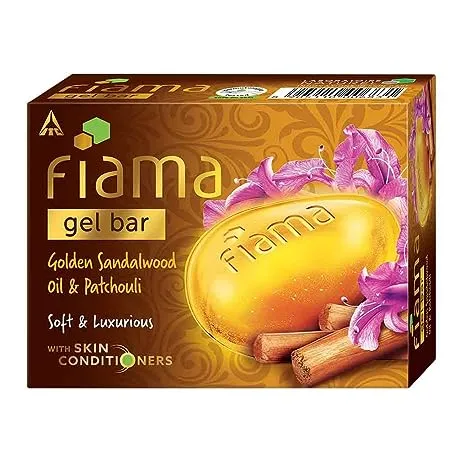 Fiama Gel bathing bar Golden Sandalwood oil and Patchouli with skin conditioners for soft and luxurious skin 125g