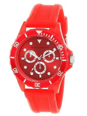 French Connection Analog Red Dial Men s Watch FC177R