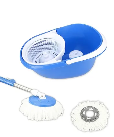 Frestol Happy Home Plastic Mop with 2 Refills Blue