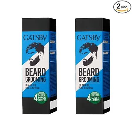 Gatsby Beard Oil Pure Natural 50ml Non Sticky Quick Absorbing Pleasant Fragrance Light Beard Oil for Men For Better Growth Thicker Beard Multipurpose Oil for Beard Hair Pack of 2