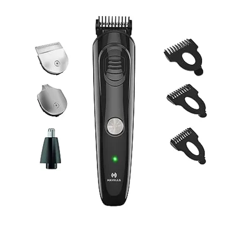 Havells GS6400 Quick Charge Multi Grooming Kit with Beard Detail and Nose Trimmer 50 Minutes Runtime Black 
