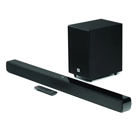 JBL Cinema SB241 Dolby Digital Soundbar with Wired Subwoofer for Extra Deep Bass 2 1 Channel Home Theatre with Remote HDMI ARC Bluetooth Optical Connectivity 110W 