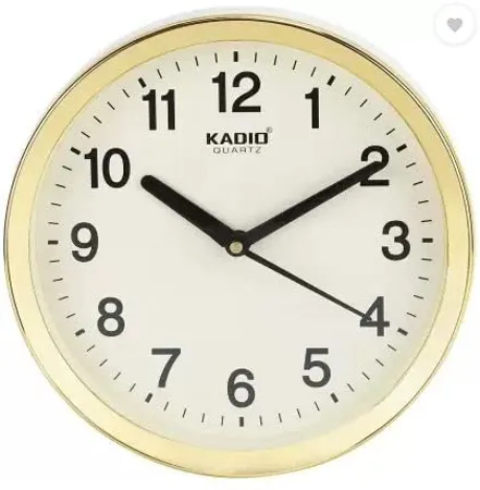 Kadio Analog 20 cm X 20 cm Wall Clock Beige with Glass Standard 