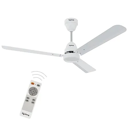Lifelong BLDC Ceiling Fan 1200mm 48 Inch 5 Star Rated BLDC Motor High Speed Fan with Remote Control Upto 65 Energy Saving 35 Watt White LLCFBL901 