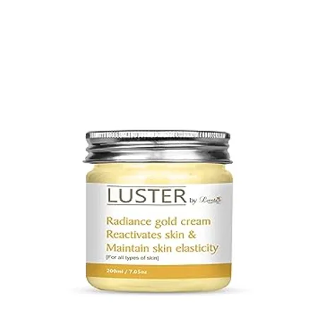 Luster Radiance Gold Massage Cream Reactivates Skin Maintain Skin Elasticity Facial Massage Cream For Women Men Paraben Sulfate Free 200 ml