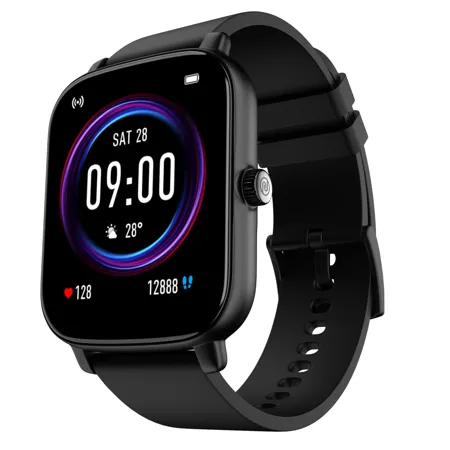 Noise Vivid Call Bluetooth Calling Smartwatch with Metallic dial 550 nits Brightness AI Voice Assistant Heart Rate Monitoring 7 Days Battery 100 watchfaces Jet Black 