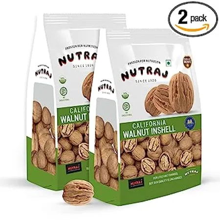 Nutraj 100 Pure Premium Raw California Inshell Walnuts 2 Kg Pack Latest Crop Walnut Akhrot Delicious Crunchy Walnut High in anti oxidants Brain food With Shell