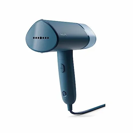 PHILIPS Handheld Garment Steamer STH3000 20 Compact Foldable Convenient Vertical Steaming 1000 Watt Quick Heat Up up to 20g min Kills 99 9 Bacteria Reno Blue Small