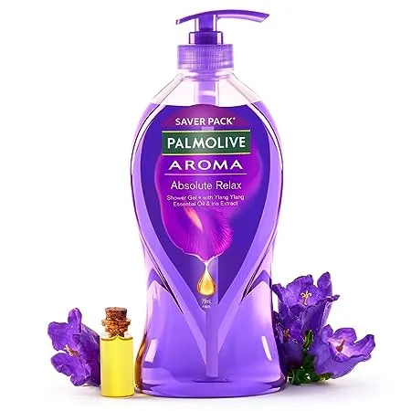 Palmolive Iris Flower Ylang Ylang Essential Oil Aroma Absolute Relax Body Wash I Moisturizing Soft Youthful skin I No paraben silicone pH balanced Body Wash 750ml