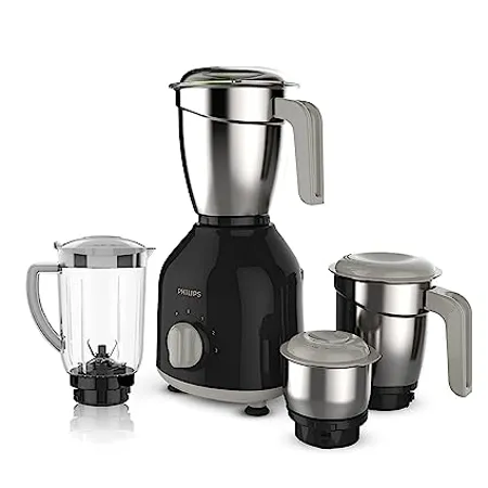 Philips HL7759 00 Mixer Grinder 750W Turbo Motor 4 Jars Black Quick cool ventilation for longer motor life