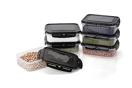 Polyset Super Lock Rectangular Container 920ml Set of 6 Black
