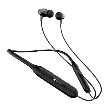 Portronics Harmonics Z7 Bluetooth Wireless in Ear Earphones with Upto 40 Hours Playback 10mm Dynamic Driver Gaming Mode High Bass IPX4 Water and Sweat Resistant Type C Fast Charging Black 