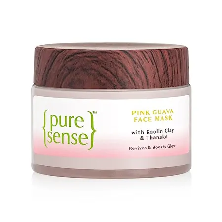 PureSense Pink Guava Face Mask with Kaolin Clay Thanaka for Glowing Skin Deep Pore Cleansing Suitable for Both Men Women From the makers of Parachute Advansed 65g