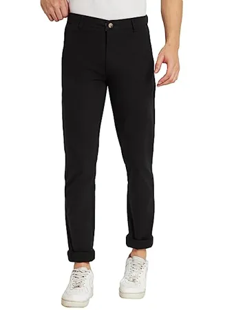 RAGZO Men s Cotton Slim Fit Casual Trousers Stretch