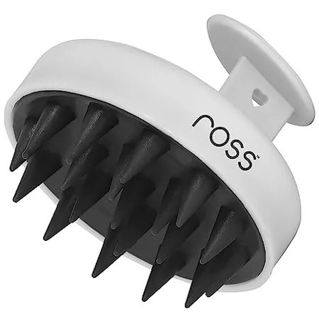 Ross Round Hair Scalp Massager Shampoo Hair Brush Super Soft Bristles Exfoliating Anti Dandruff White 