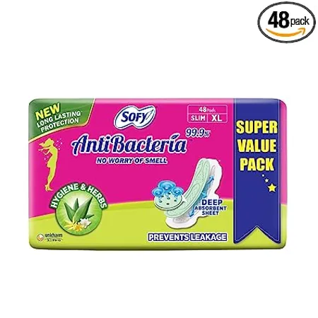 Sofy Anti Bacteria Extra Long Sanitary Pads Slim Pack of 48 Pads 