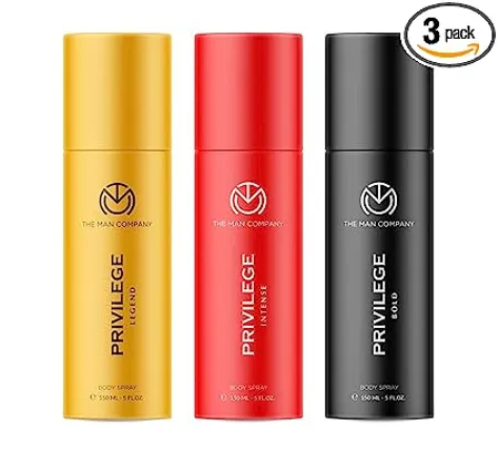 The Man Company Privilege Deodorants for Men Legend Bold Intensey Premium Fragrance with Long Lasting Smell Everyday Use Deo Combo Pack 150ml 3 