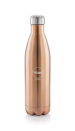 Tosaa Hot Cold Double Wall Vacuum Insulated Flask Water Bottle Stainless Steel 750 ML Rose Gold