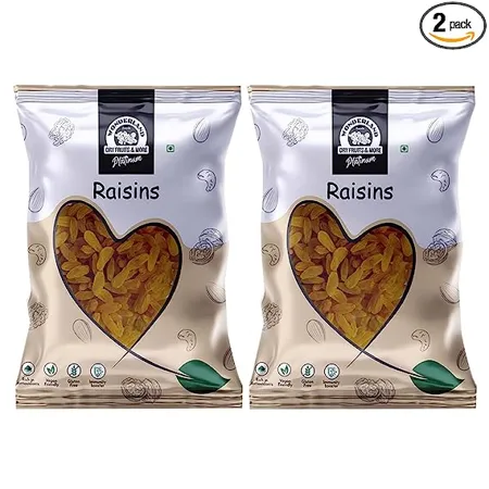 WONDERLAND FOODS DEVICE Platinum Raisin Kishmish Dried Grapes 1Kg 500g X 2 Pouch