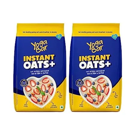 Yogabar Instant Oats 2 Kg Premium Oats Ready to Cook Gluten Free Oats with High Fibre 100 Whole Grain Non GMO 2Kg