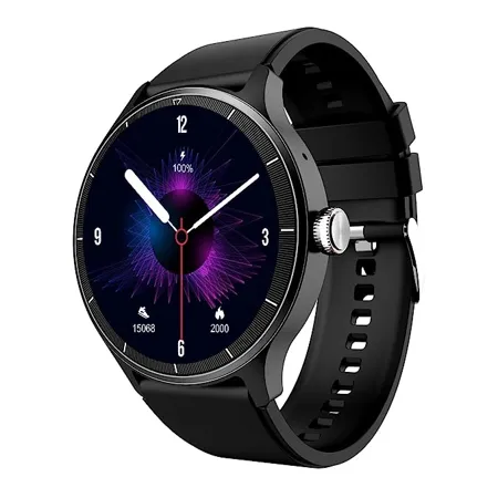 beatXP Flux 1 45 3 6 cm Bluetooth Calling smartwatch with round HD display 415 415 Pixel 60 Hz refresh rate Rotary Crown 500 Nits always on display Health tracking 100 sports modes Electric Black 