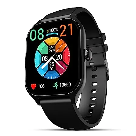 beatXP Marv Raze 1 96 Display Advanced Bluetooth Calling Smart Watch Smart AI Voice Assistant 60 Hz Refresh Rate Health SpO2 Stress Monitoring Fast Charging Black 