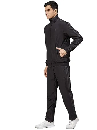 ALCiS Men Black Solid Tracksuit