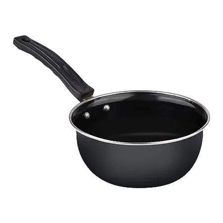 ATEVON Black Non Stick Big Tadka Sauce Pan Gift Set 12 cm 2 9mm Thick Hard Coated Finish