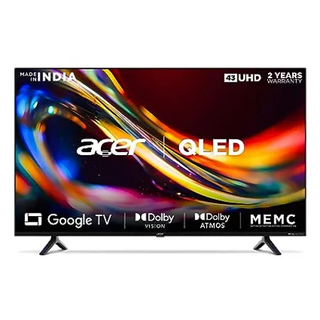 Acer 109 cm 43 inches V Series 4K Ultra HD Smart QLED Google TV AR43GR2851VQD Black 
