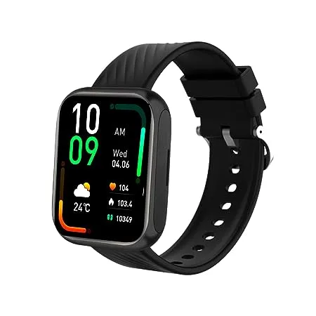 Actofit Ultra Smart Watch 1 85 Display Bluetooth Calling Smart Watch IP67 Rating 320 385 Pixel High Resolution with Blood Pressure SPO2 Monitoring Black 
