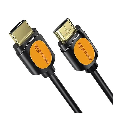 Amazon Basics High Speed HDMI Cable Gold plated A Male to A Male Supports 4K 60Hz and Audio Return 6 Feet 