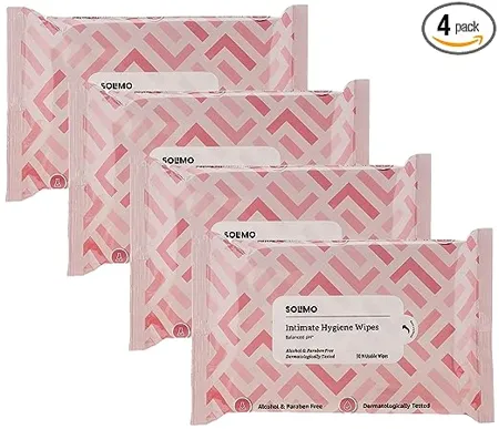 Amazon Brand Solimo Intimate Hygiene Wipes 30 wipes pack Pack of 4 