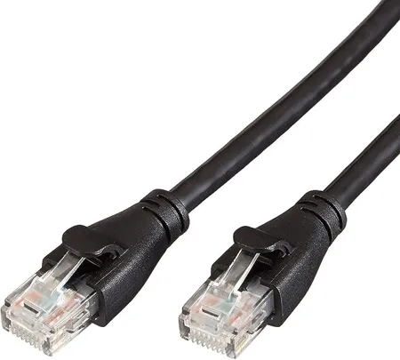 AmazonBasics RJ45 Cat 6 Ethernet Patch LAN Cable for Smartphone Router Printer 25Feet 7 6Meters Black
