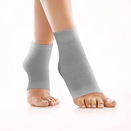 Azah Moisturising Gel Socks for Women Men Silicone Cushions for Support Heel Repair For Smooth Soft Crack Free Heels Spa like Massage Pain Relief Grey