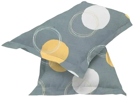 BSB HOME 180 TC Premium Cotton Pillow Covers Regular Pillow Cases Set of 2 Pieces Pillow Covers only King Size Grey Cricle 20 x 30 Inches 