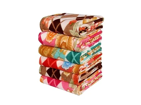 BSB Home All Season Multipurpose Polar Fleece Single Bed Printed Assorted Multicolor Light Weight Blanket Set of 6 90 x 60 inches 