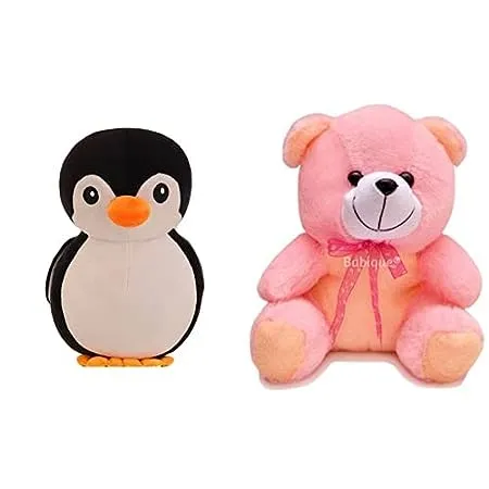 Babique Penguin Stuffed Soft Toy Plush for Kids Baby Boy Girl Birthday Black 28cm Teddy Stuffed Soft Toy Plush for Kids Baby Boy Girl Birthday 25cm 