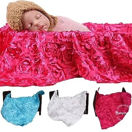 Babymoon 3D Rose Floral Beanbag Blanket Backdrop Rug Beautiful Photoshoot Baby Photography Prop